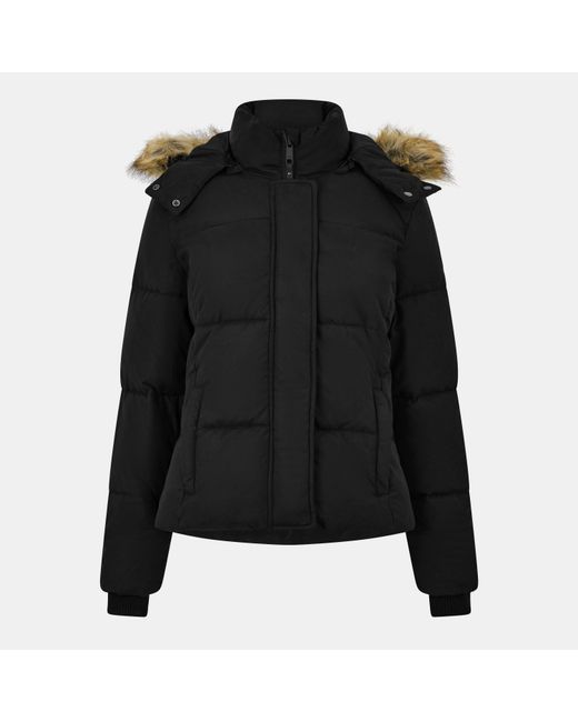 Jack Wills Black Riley Puffer Jacket