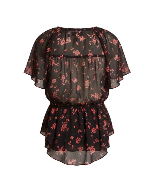 Ted Baker Black Soft Woven Peplum Top