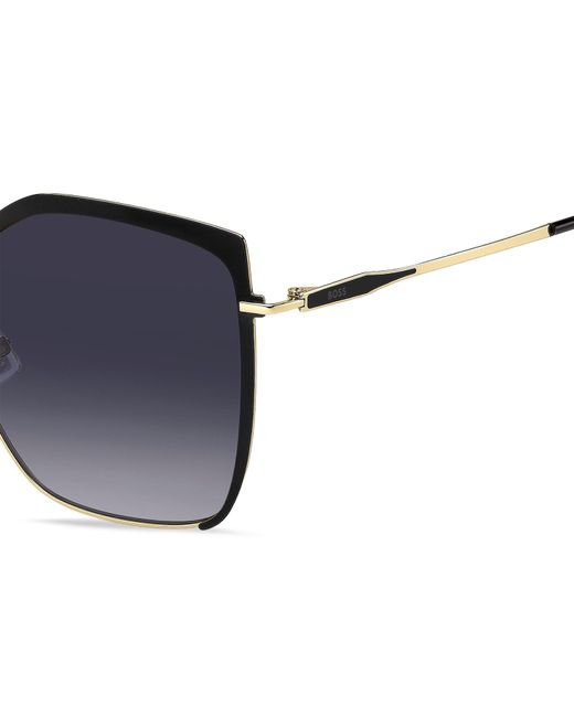 Boss Blue Rectangular Round Sunglasses