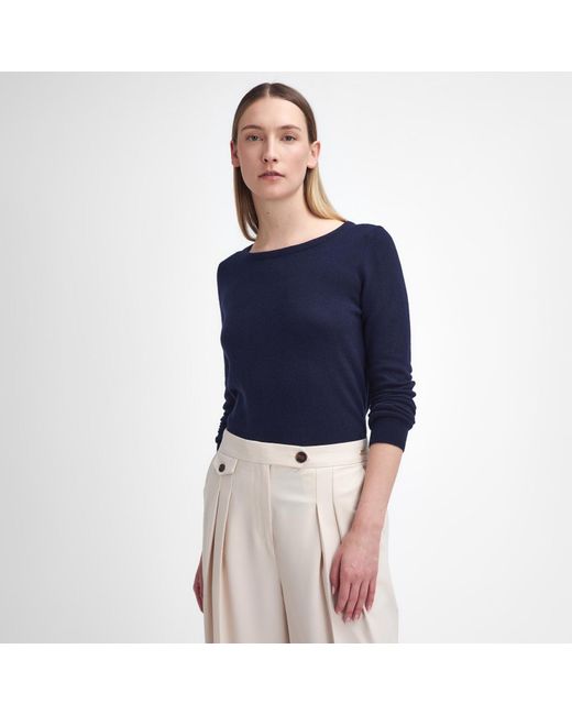 Barbour Blue Pendle Crew Neck Jumper