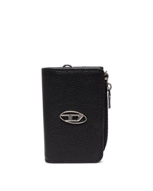 DIESEL Black L-Zip Keyring for men