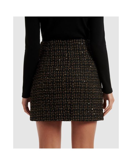Forever New Black Lara Boucle Mini Skirt