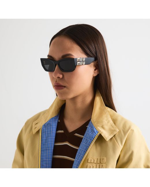 Miu Miu Black Rectangle Sunglasses