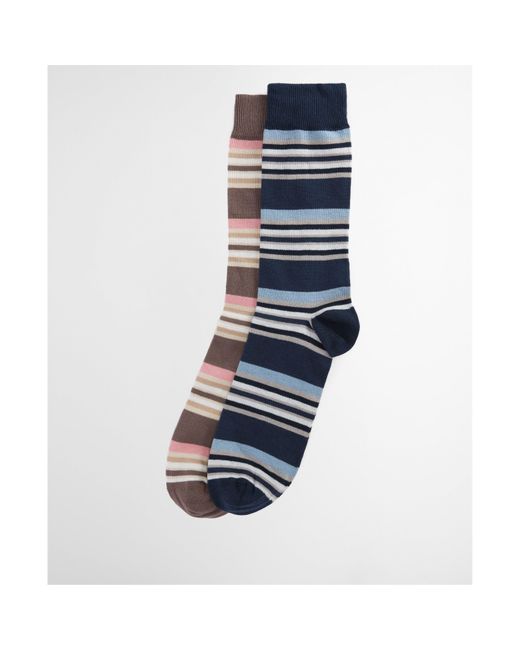 Barbour Blue Summer Stripe 2-Pack Socks for men