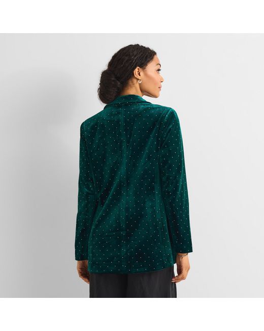 Never Fully Dressed Green Velvet Blazer