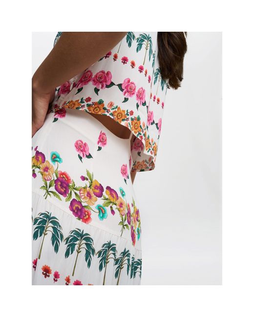 Gina Bacconi White Sasha Floral Shirt Dress