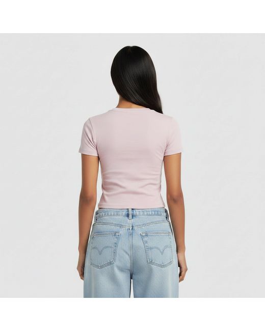 Guess Purple Star Print Slim Fit T-Shirt