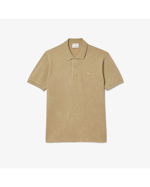Lacoste Natural Classic Fit L.12.12 Washed Effect Polo Shirt for men