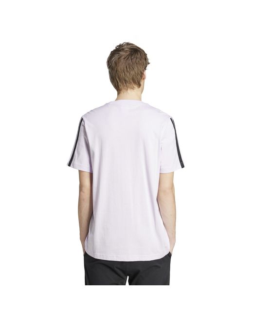 Adidas White Essentials 3-Stripes T-Shirt for men