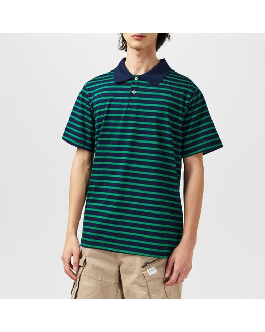 Firetrap Green Classic Striped Polo for men