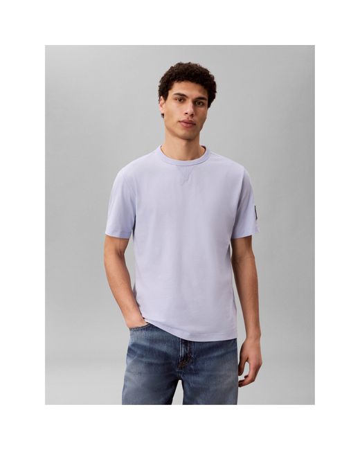 Calvin Klein Blue Monogram Badge T-Shirt for men
