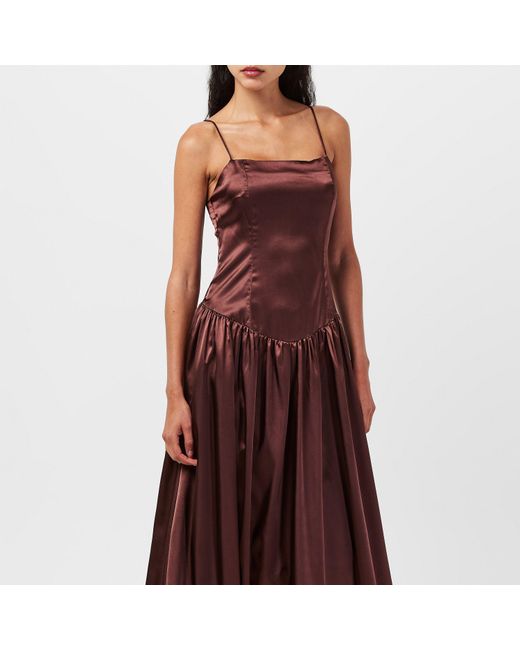 Amy Lynn Purple Alexa Satin Long Maxi Dress