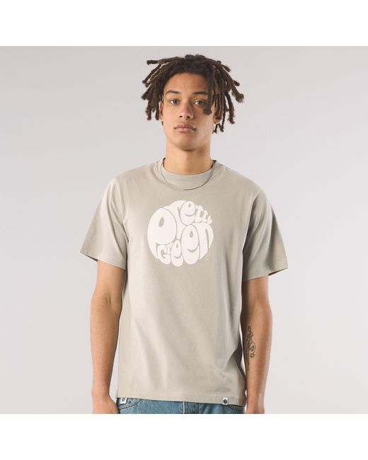 Pretty Green Natural Gillespie Logo Regular Fit T-Shirt for men