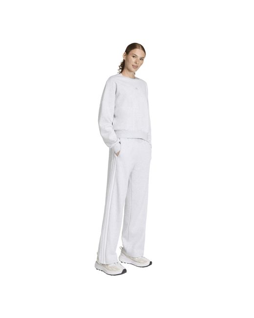 Adidas White Essentials Wide Leg Fleece Pant