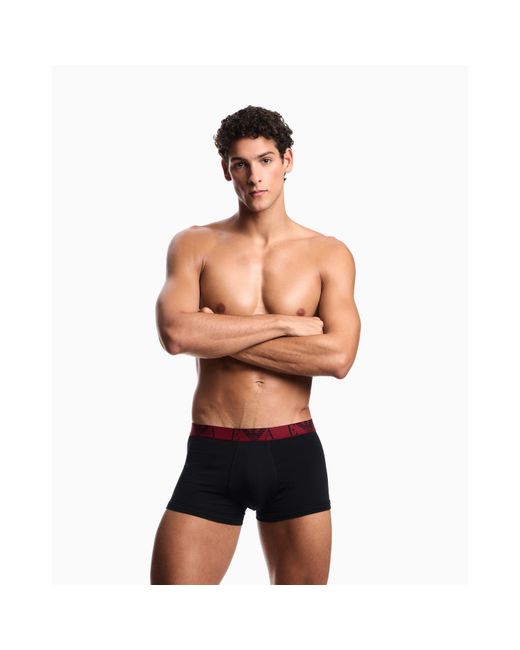 Emporio Armani Black 3-Pack Logo Trunks for men