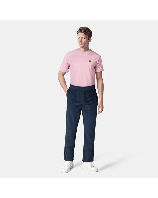 Lyle & Scott Blue Loose Wide Leg Trouser for men