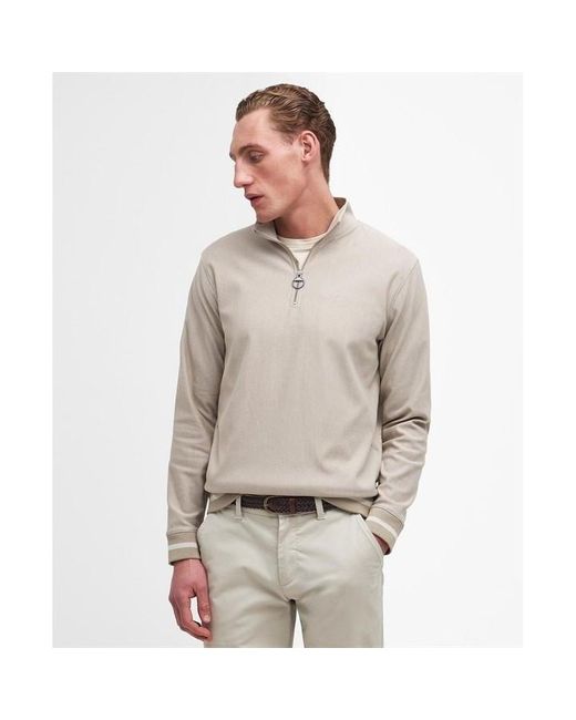 Barbour Gray Houndwood Half Zip Sweatshirt for men