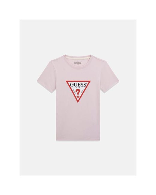 Guess Pink Triangle Logo T-Shirt