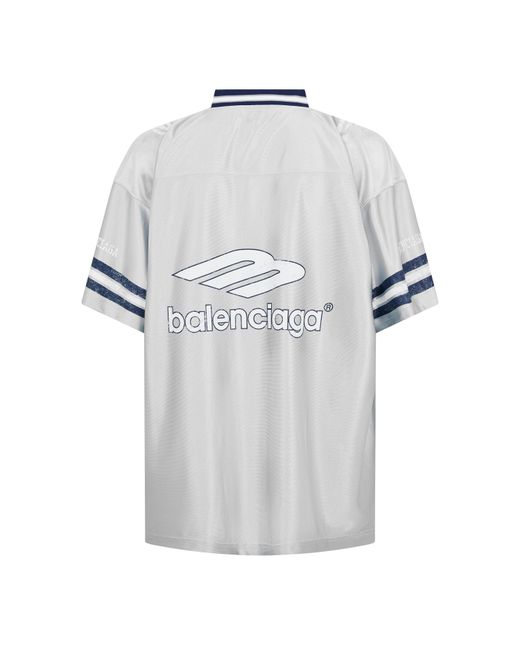 Balenciaga Blue Bal V Neck Oversized T-Shirt for men