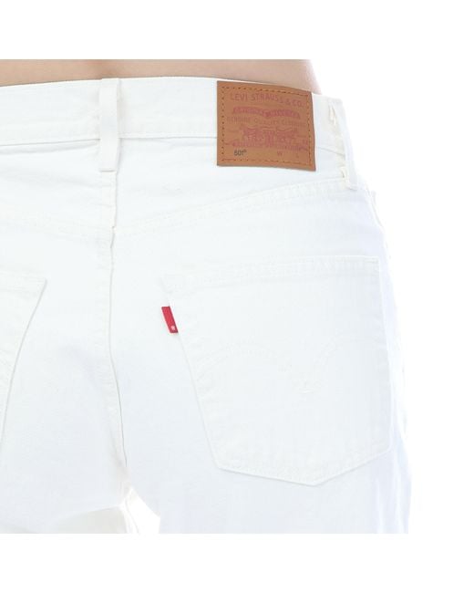 Levi's White 501 90S Shorts
