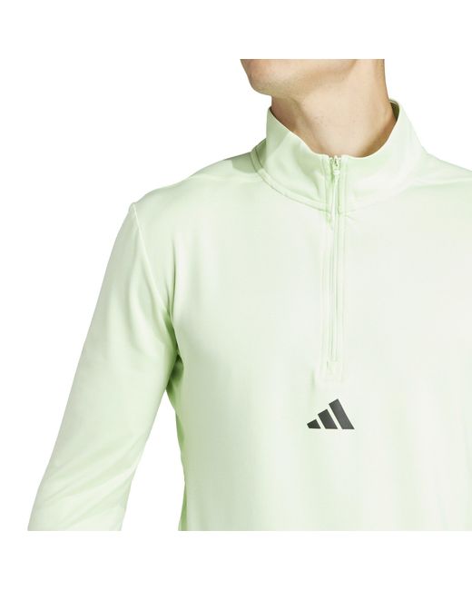 Adidas Green Quarter-Zip Track Top for men