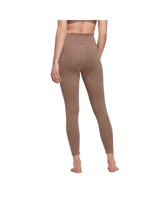 Adidas Brown Yoga Luxe Studio 7/8 Tights