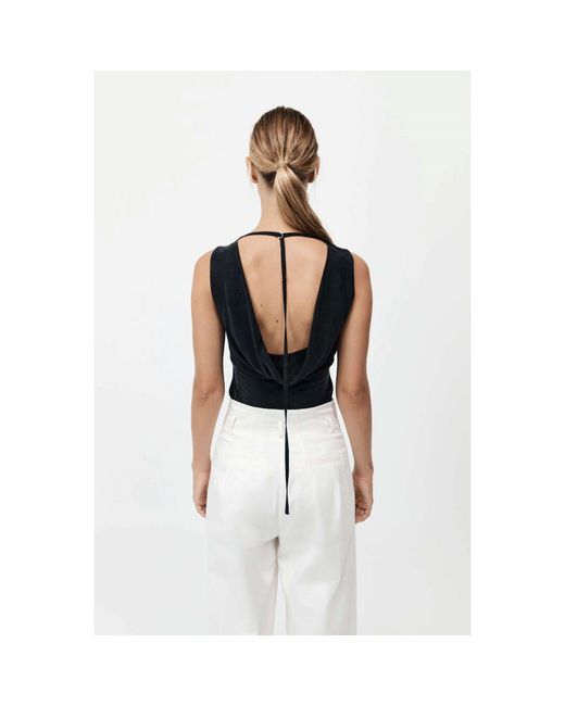 St. Agni Blue Draped Cowl Vest