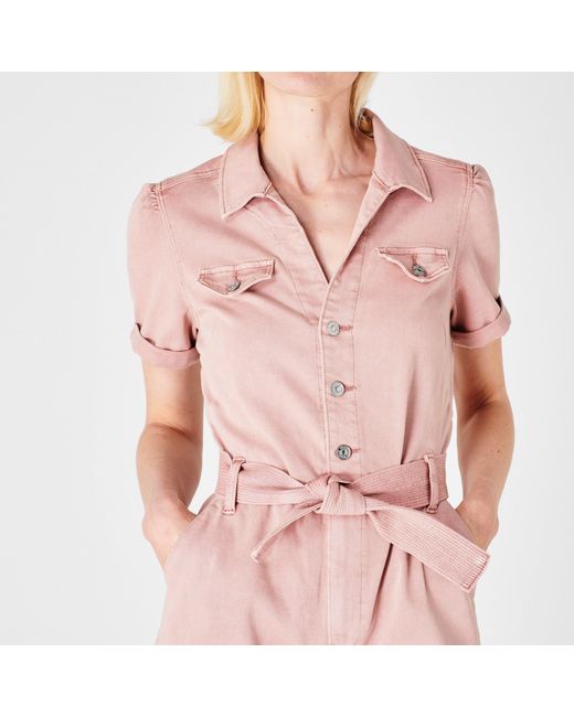 PAIGE Pink Anessa Belted Jumpsuit