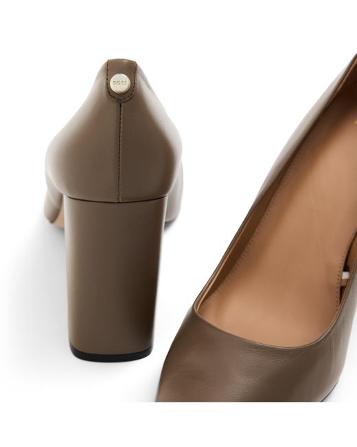 Boss Brown Block Court Shoes