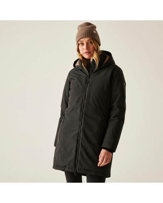 Regatta Black Marron Long Length Insulated Waterproof Jacket