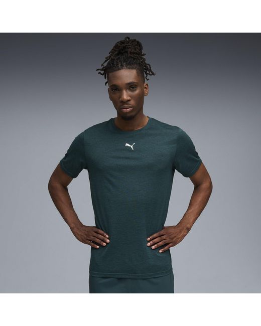 PUMA Blue Tad Short Sleeve Performance Gym Top for men
