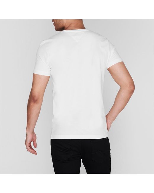 Tommy Hilfiger White Logo Crew Neck T Shirt for men