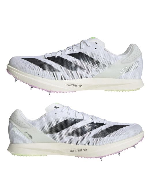 Adidas White Adizero Avanti Tyo Track Running Spikes for men