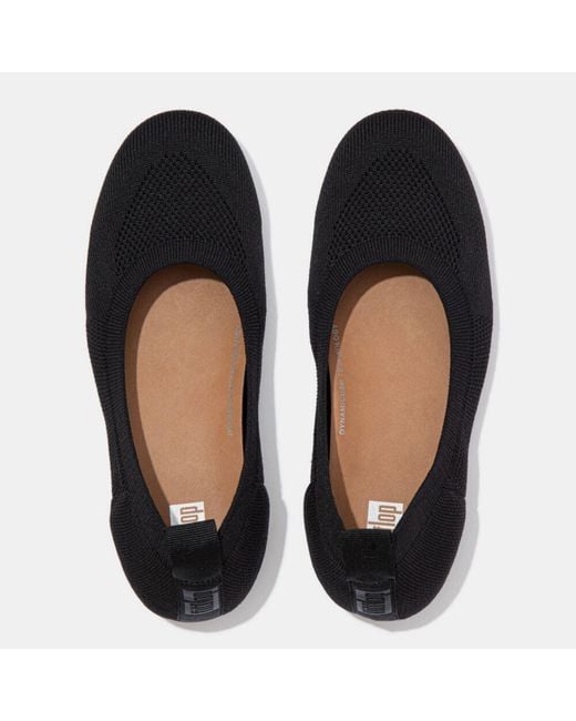 Fitflop Black Allegro E01 Multi-Knit Ballet Pumps