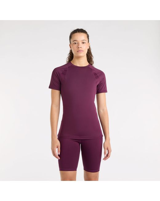 Umbro Purple Pro Poly Short-Sleeve Performance Gym Top