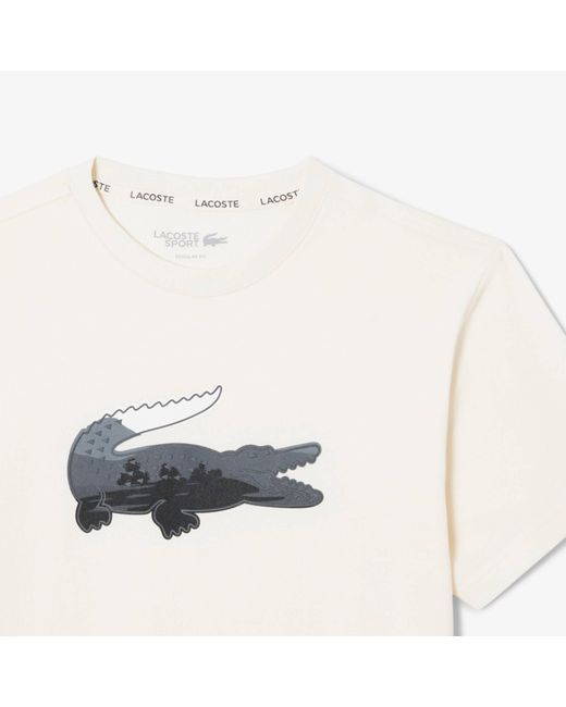 Lacoste White Infillcroc T-Shirt for men