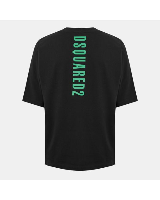 DSquared² Black Dsq Bk Logo Oversized T-Shirt for men