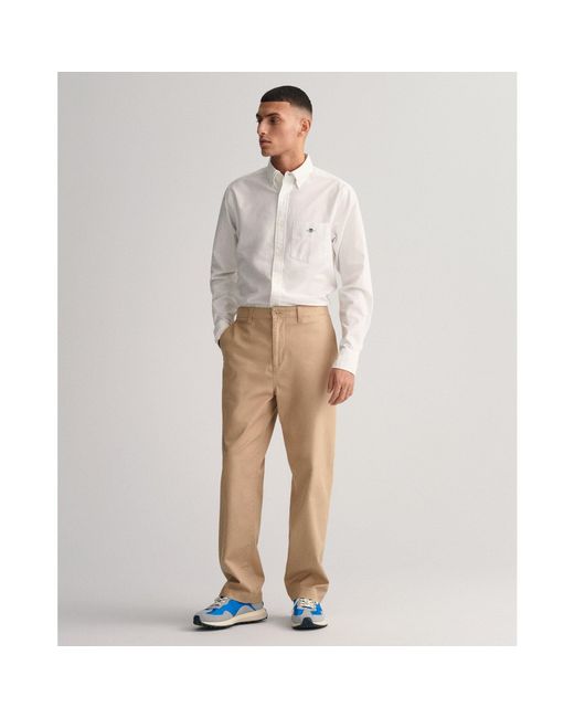 Gant White Regular Fit Oxford Shirt for men
