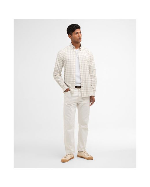 Barbour Gray Patterned Short Sleeve Shirt for men
