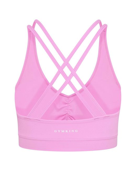 Gym King Pink Scrunch Bubblegum Low Impact Sports Bra