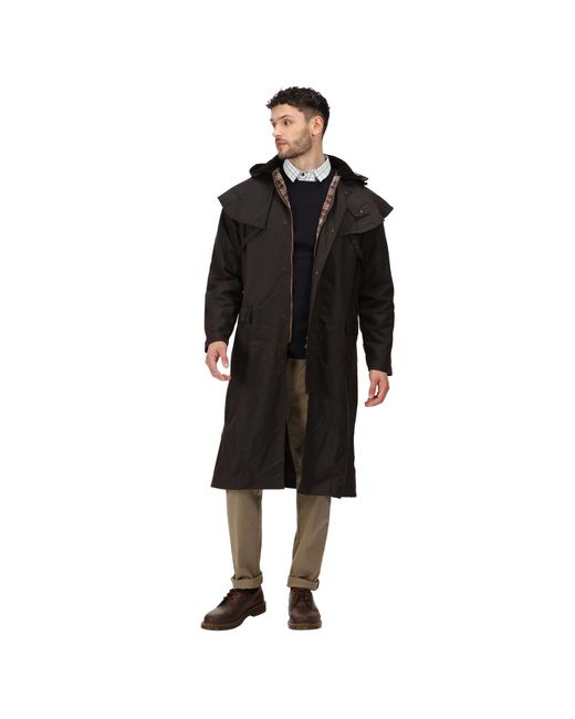 Regatta Black Cranbrook Wax Cotton Riding Quilted Jacket for men