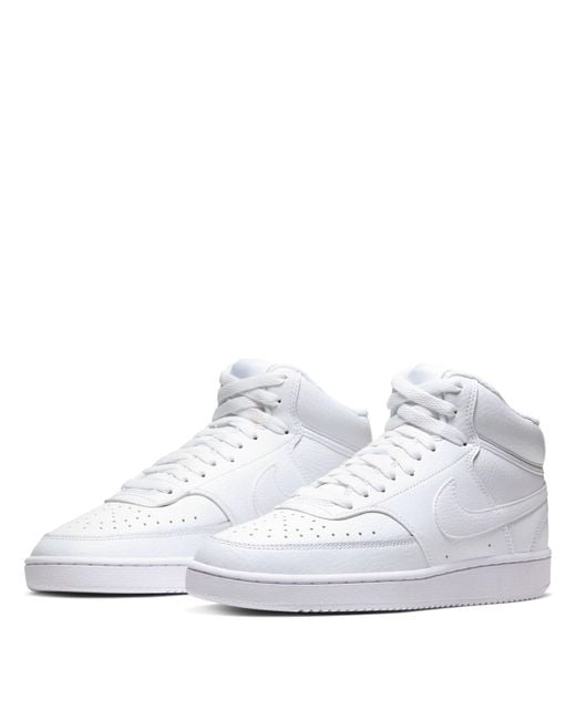 Nike White Court Vision Mid Hi Tops