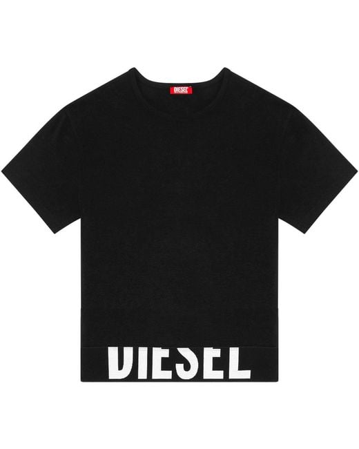 DIESEL Black Uftee Sport Cropped T Shirt