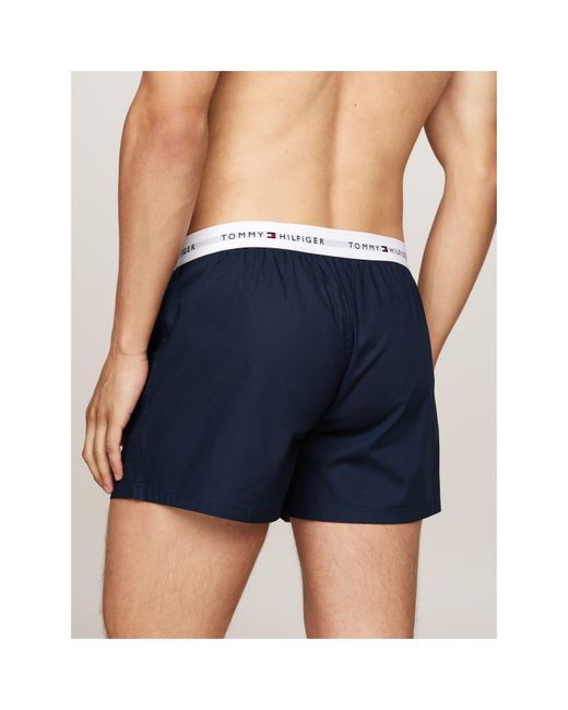Tommy Hilfiger Blue 2 Pack Woven Boxer Shorts for men