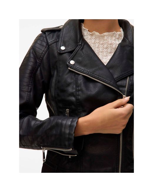 Vero Moda Black Coated Faux Leather Jacket