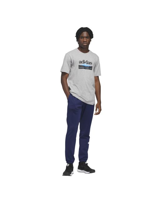 Adidas Gray Graphic Logo T-Shirt for men