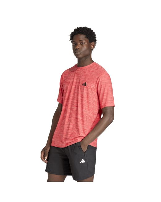 Adidas Pink Train Essentials Stretch Training T-Shirt for men