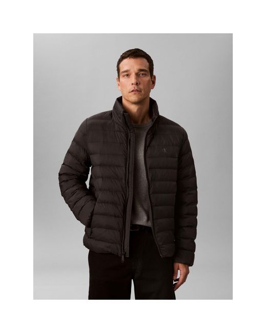 Calvin Klein Black Full Zip Short Puffer Jacket for men