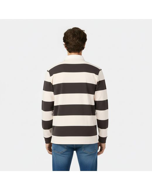 Jack Wills Black Cotton Long Sleeve Rugby Polo Shirt for men