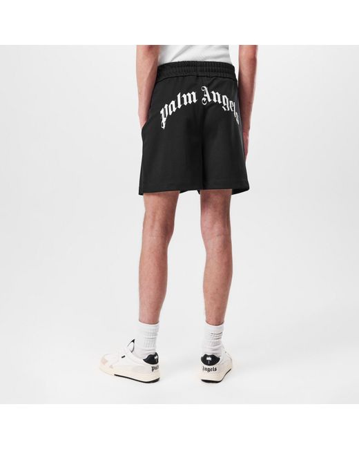 Palm Angels Black Logo Track Shorts for men